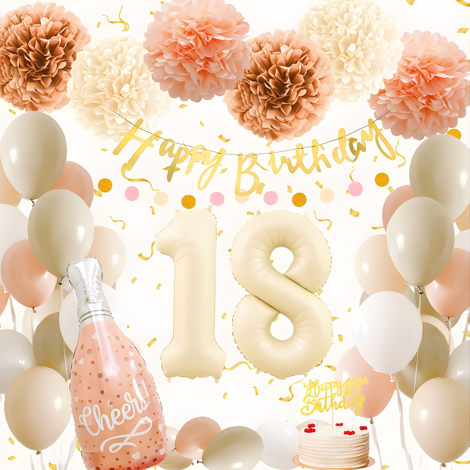 Birthday Party Decorations Happy Birthday Balloons Banner - Temu