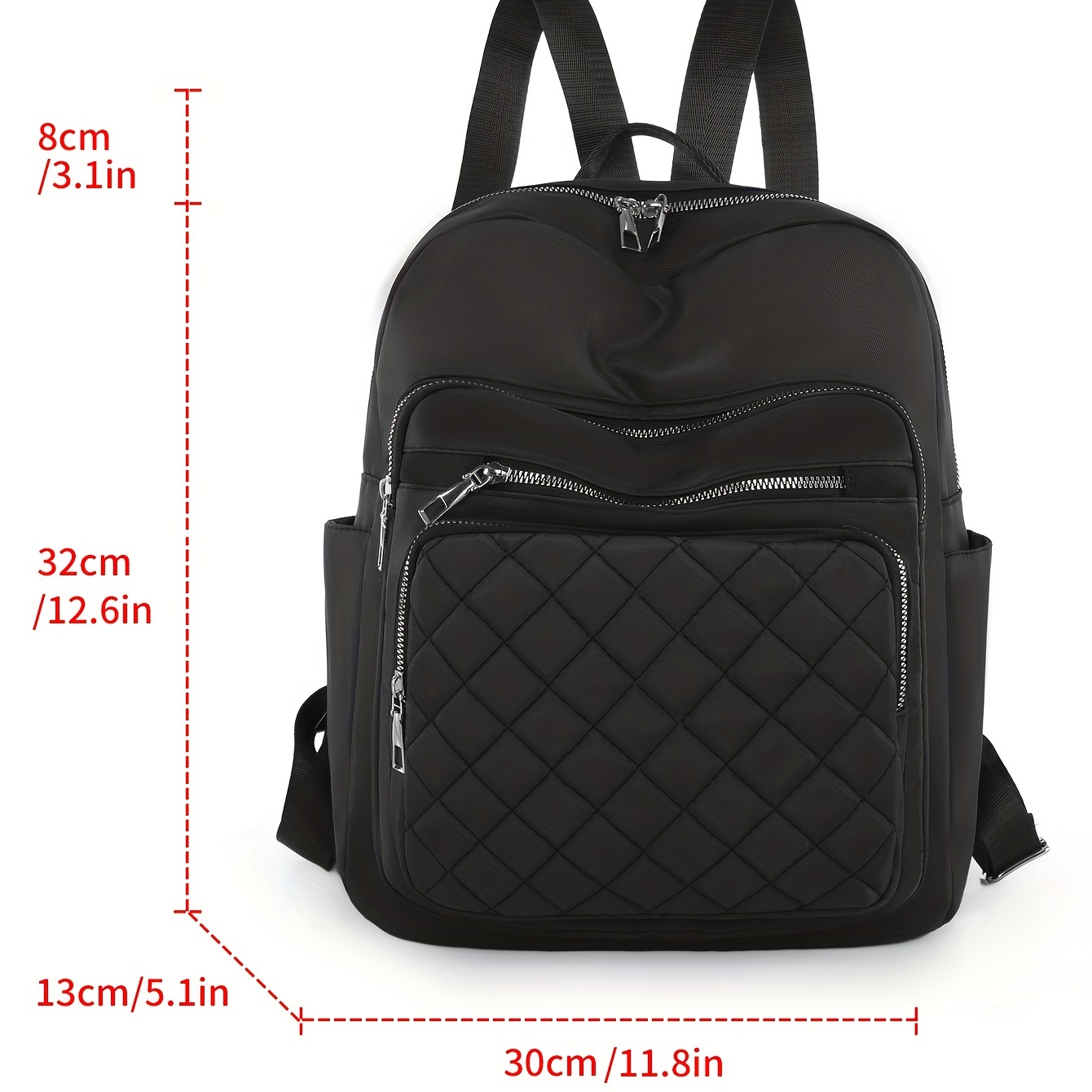 Minimalist Solid Backpack All Match Argyle Pattern Storage Backpack