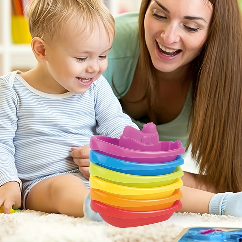 Children s Bathroom Rainbow Color Jenga Boat Jenga Baby Temu