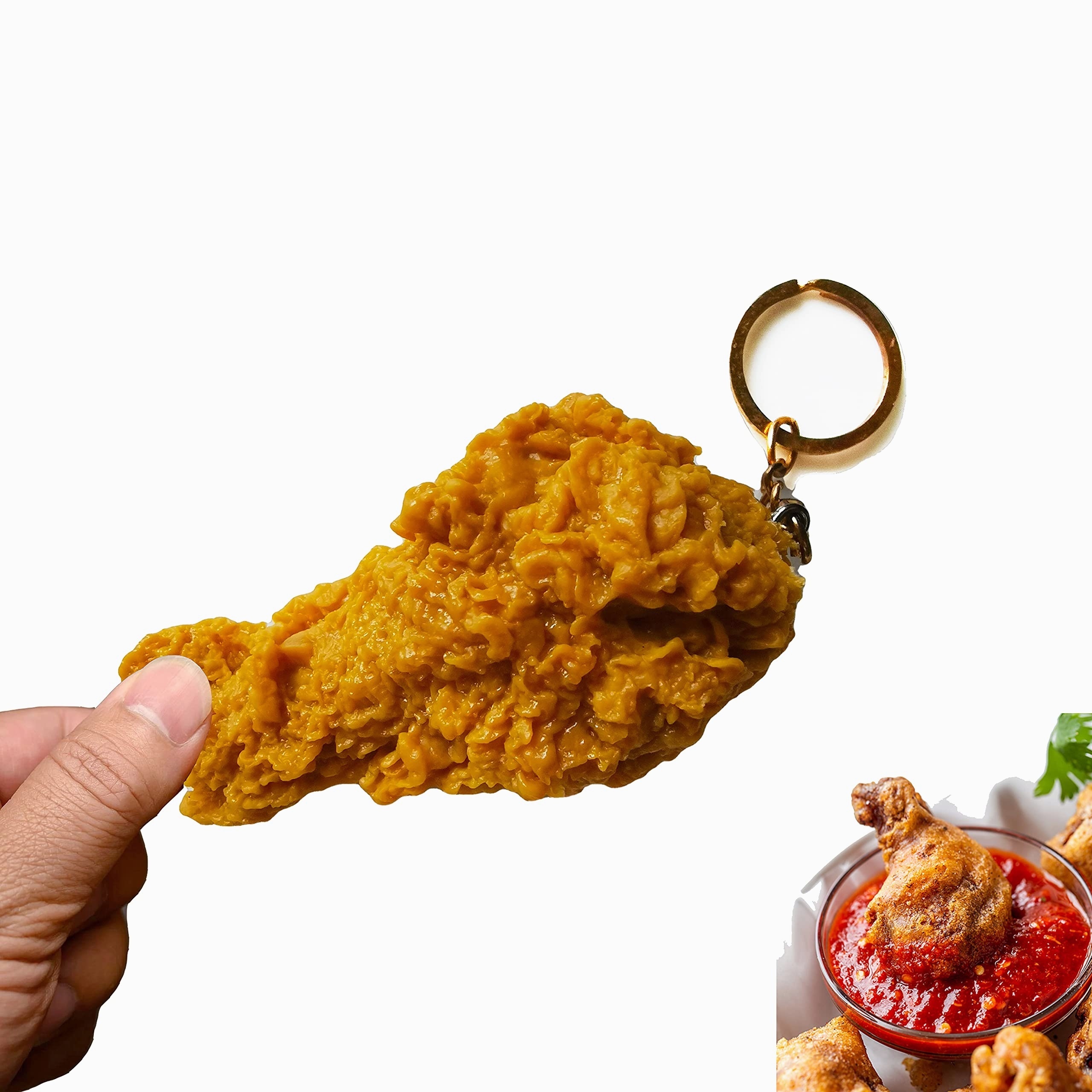 Porte-clés drôle en forme de poulet
