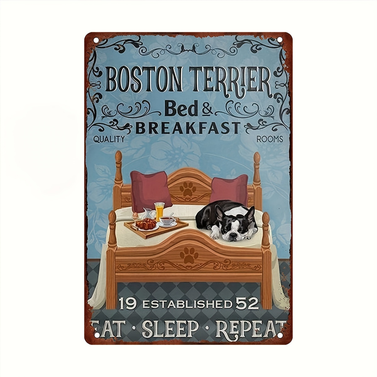 Targa In Metallo Boston Terrier Bed Breakfast Targhe Vintage Targhe In  Metallo Retrò Targa In Alluminio Per Cucina Casa Giardino Parete Bar Cafe  Decor