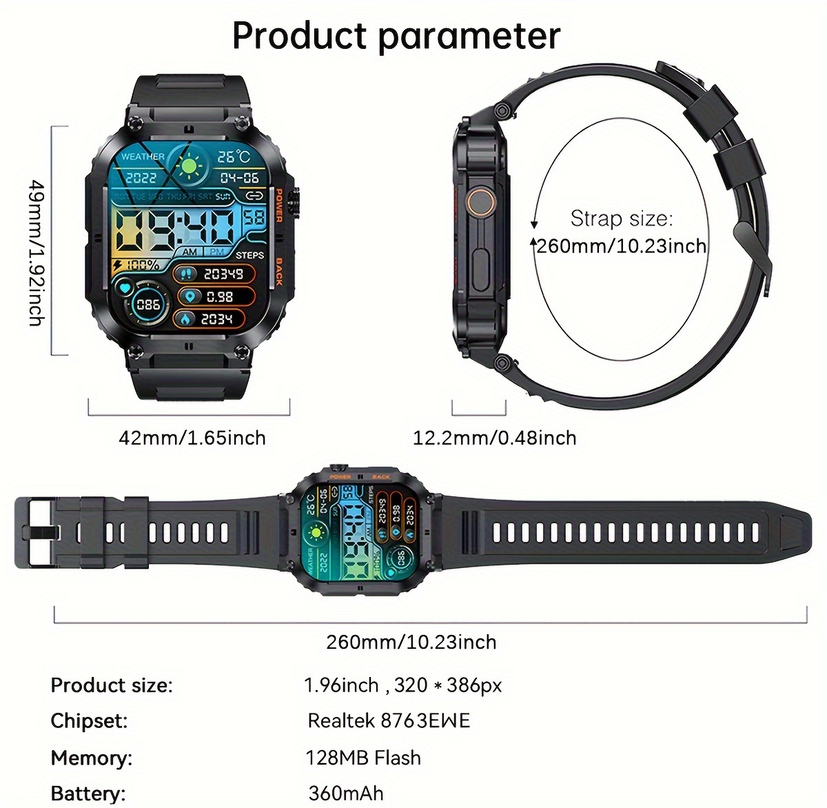 Montre Connect e Remise En Forme Hommes Batterie Temu France