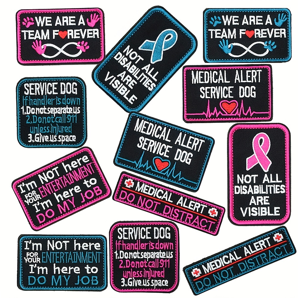 Service Dog Do Not Distract Do Not Pet Vests/Harnesses Emblem Embroidered  Fastener Hook & Loop Patch