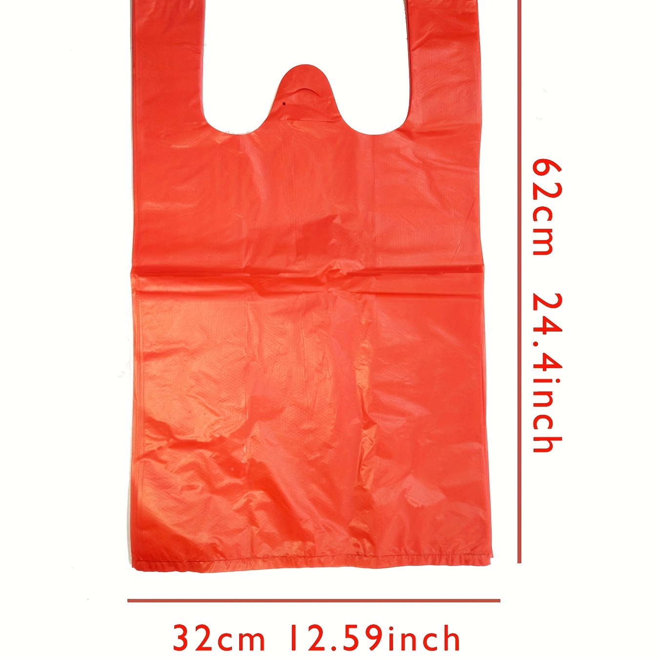 100pcs Red Plastic Bag Supermarket Grocery Gift Shopping Bag