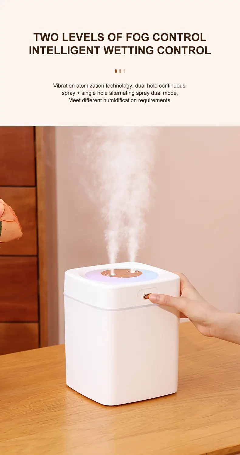 2l portable cool mist humidifier usb desktop humidifier with 2 spray modes 7 color led lights enjoy mute air purification aromatherapy perfect for home travel details 0