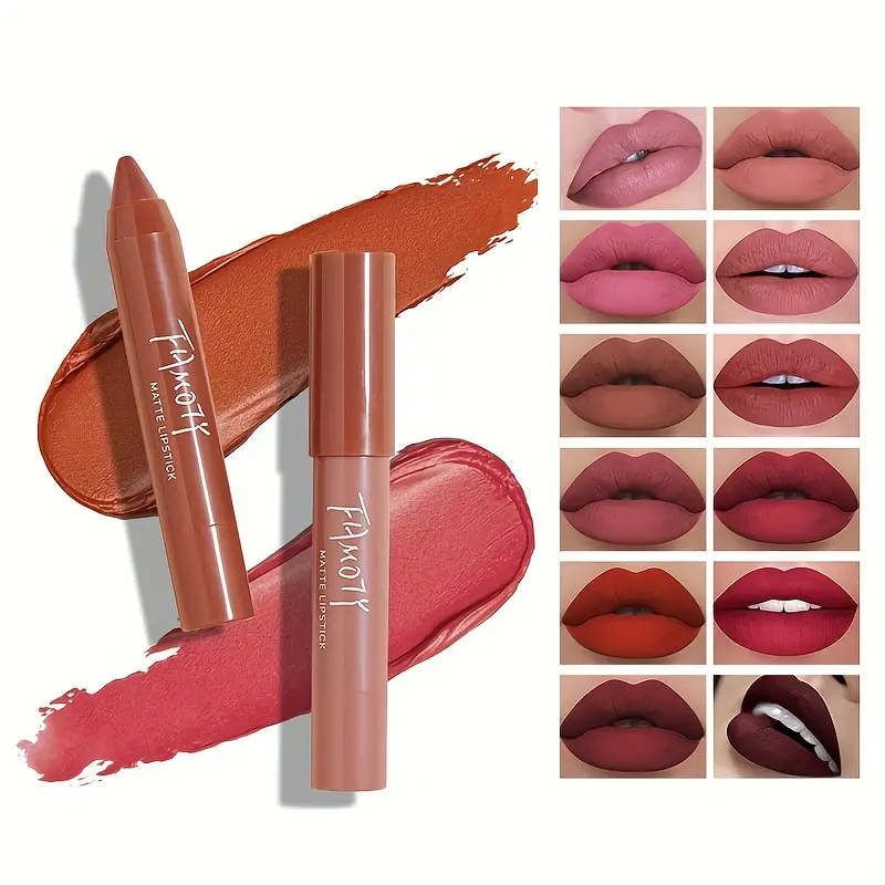 Dulele 6 Colors of Velvet Smooth Matte Lipstick Set, Long Lasting &  Waterproof Non-Stick Cup Nude Color Lip Makeup Gift Set for Girls and Women
