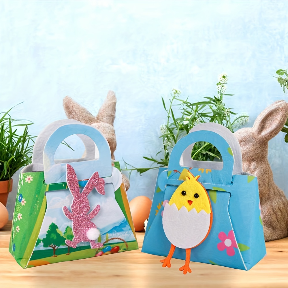 Blue Easter Bunny Children's Easter Egg Hunt Tote Bag. 