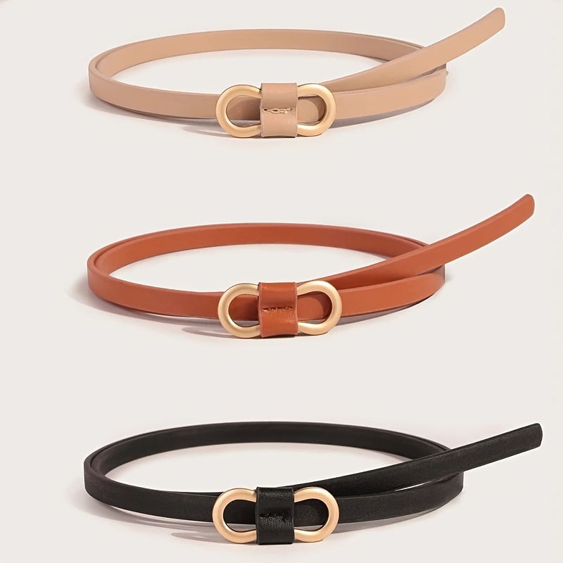 Women's Waist Belt Leather Thin Belt Decorative Fashion Buckle Belt  Adjustable Thin Belt For Suit Coat Dress - Temu