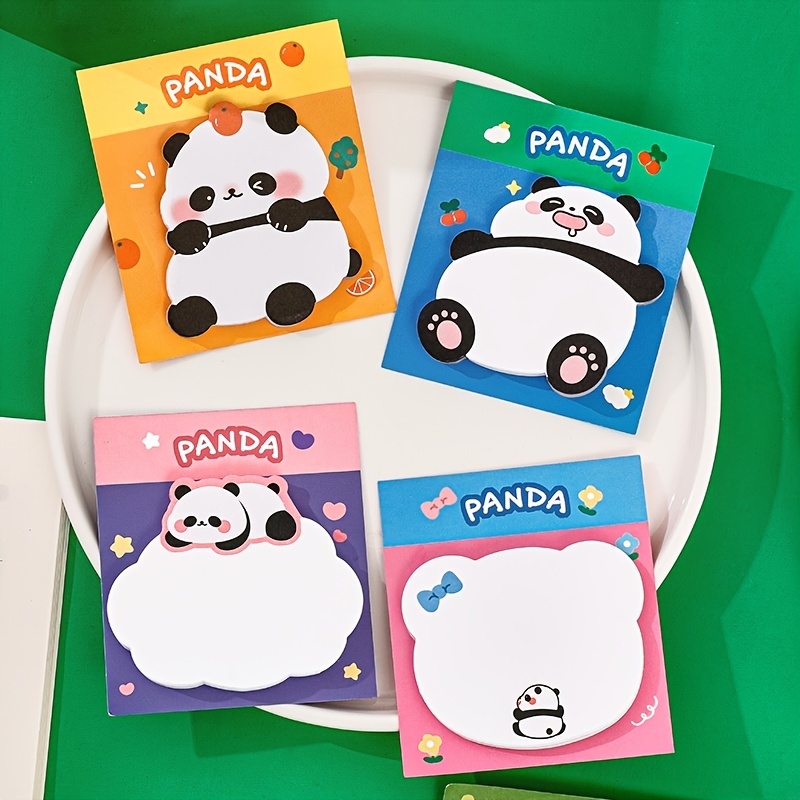 Cartoon Alien Panda Sticky Notes Cute Girly Heart Message - Temu