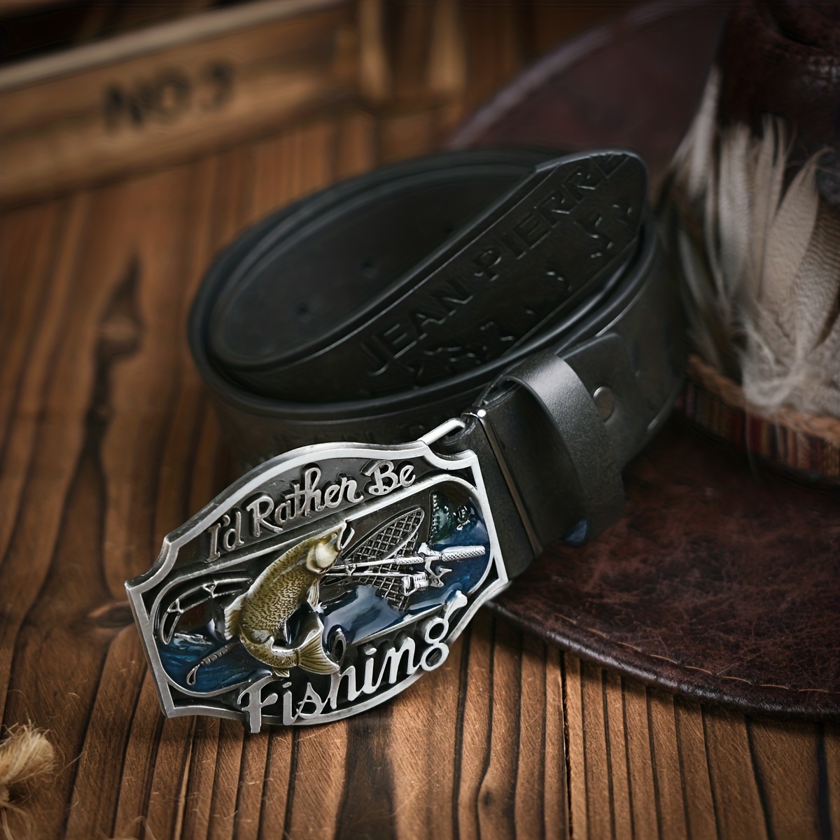 Western Belt Buckle Vintage Fishing Wildlife Belt Buckle - Western Oval ...