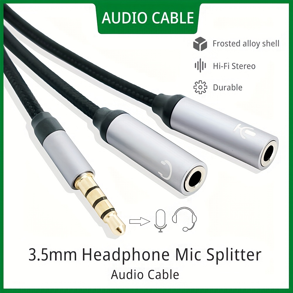 3.5Mm Casque Audio Stéréo Mâle À 2 Femelles Adaptateur Câble Y