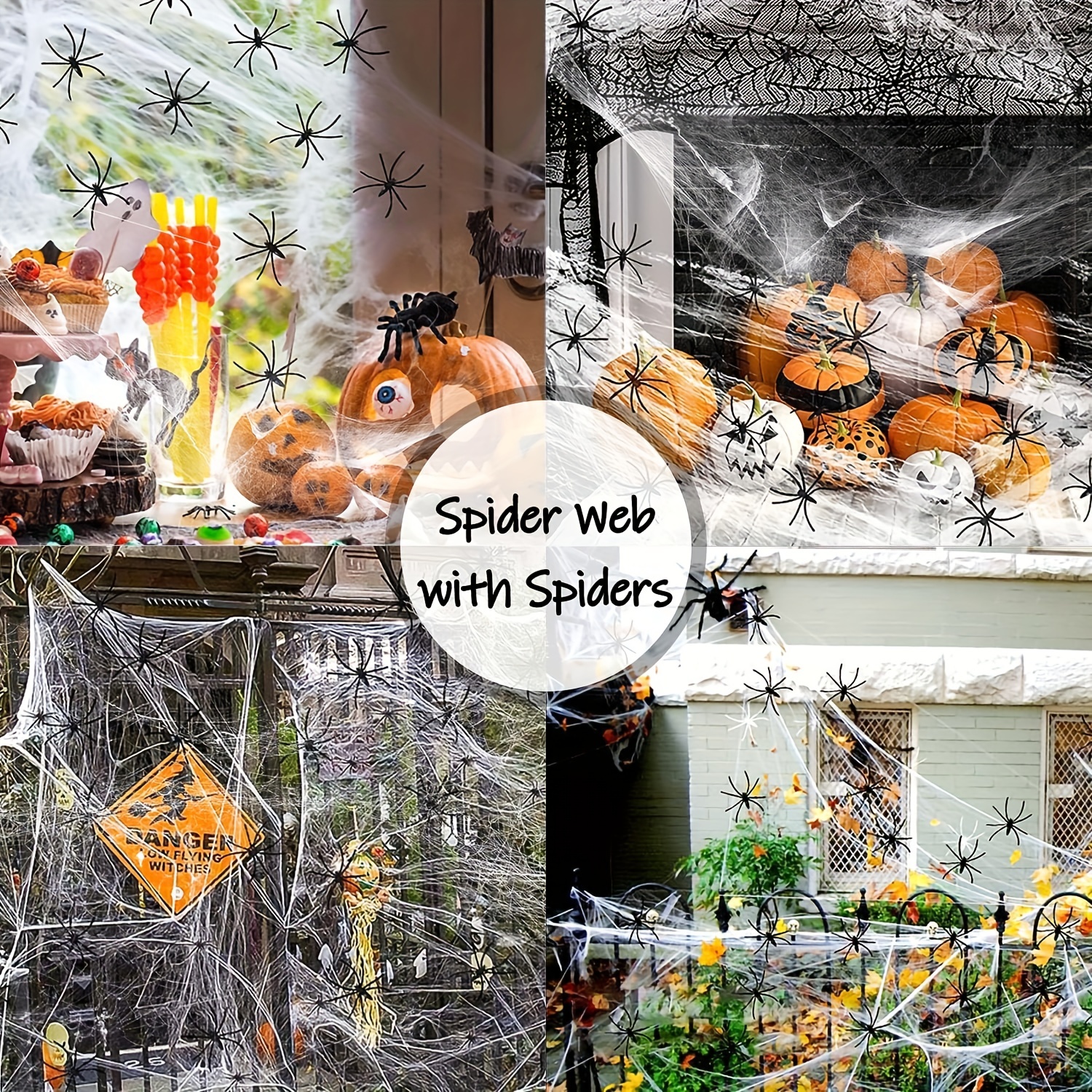 HALLOWEEN SPIDER WEB WEBBING SPIDERS STRETCHY COBWEB COB WEBS SCENE  DECORATION