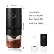 1pc portable coffee grinder with ceramic grinding core type c usb charging professional electric grinder for coffee beans details 2