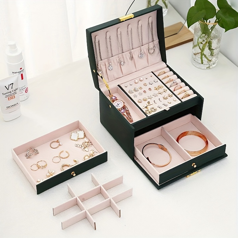 Drawer Type Jewelry Storage Box Multi-layer Jewelry Box With Lock Jewelry  Box