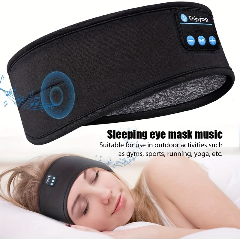 sleeping wireless headphones sports headband thin soft elastic comfortable wireless music earphones eye mask for side sleeper details 1