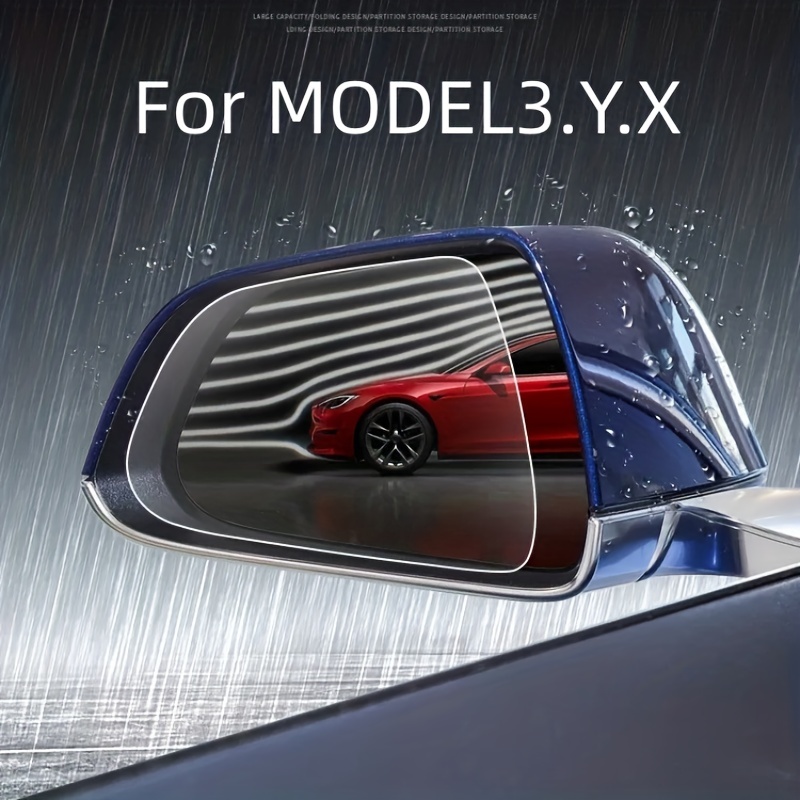 Rückspiegel-Schutzfolie Anti-Beschlag-Auto-Rückspiegelfolie Wasserdichtes  Zubehör für sicheres Fahren für Tesla Model 3 / Model Y