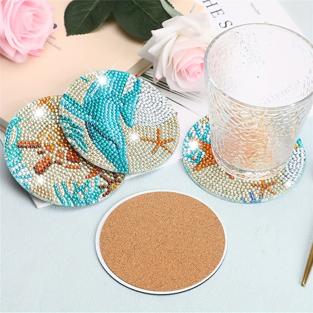 5d Diy Diamond Painting Coasters Marine Life Mosaic Diamond Temu