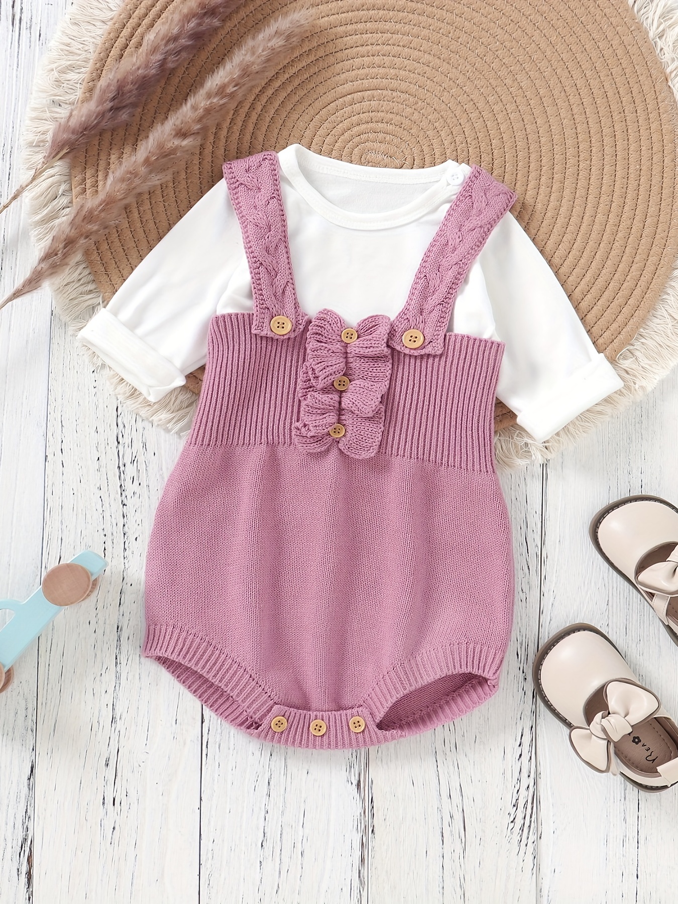 Baby Girls Casual Striped Bowknot Thin Strap Onesie Clothes Temu