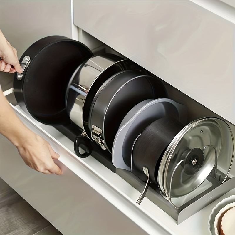 Expandable Pot And Pan Organizer For Cabinet - 10 Adjustable