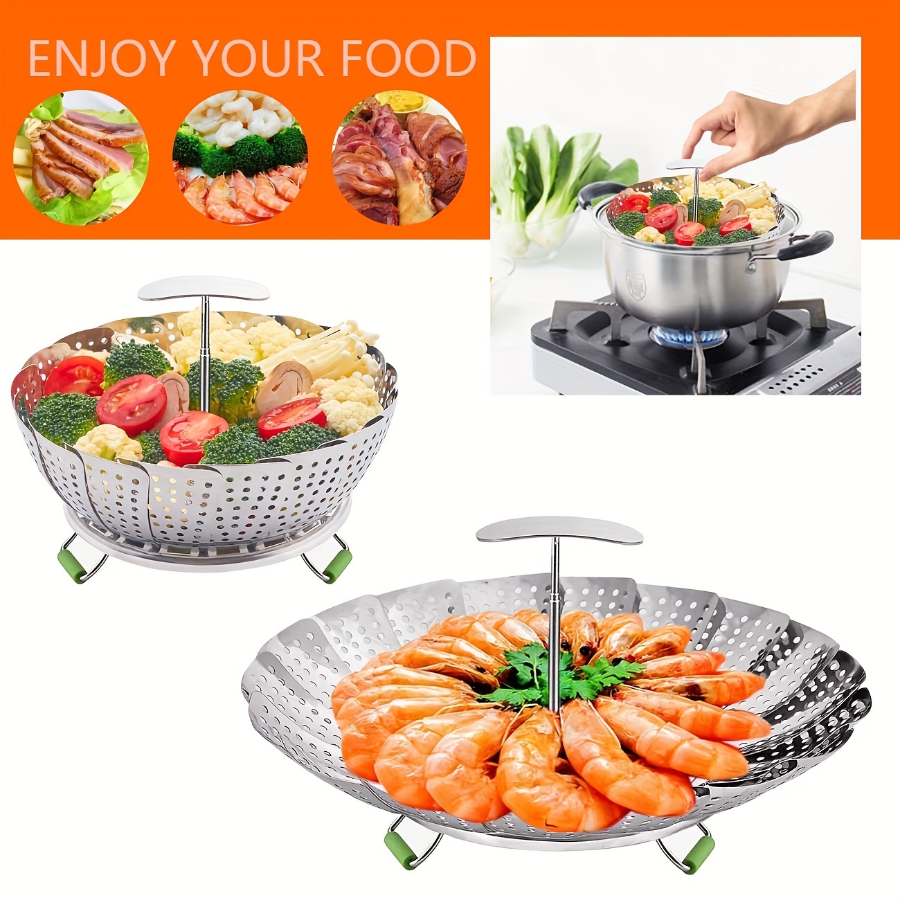 Silicone Fruit Tray And Steaming Basket - Foldable Mesh Cookware For Steaming  Vegetables And Fruits - Kitchen Accessory For Healthy Cooking - Temu