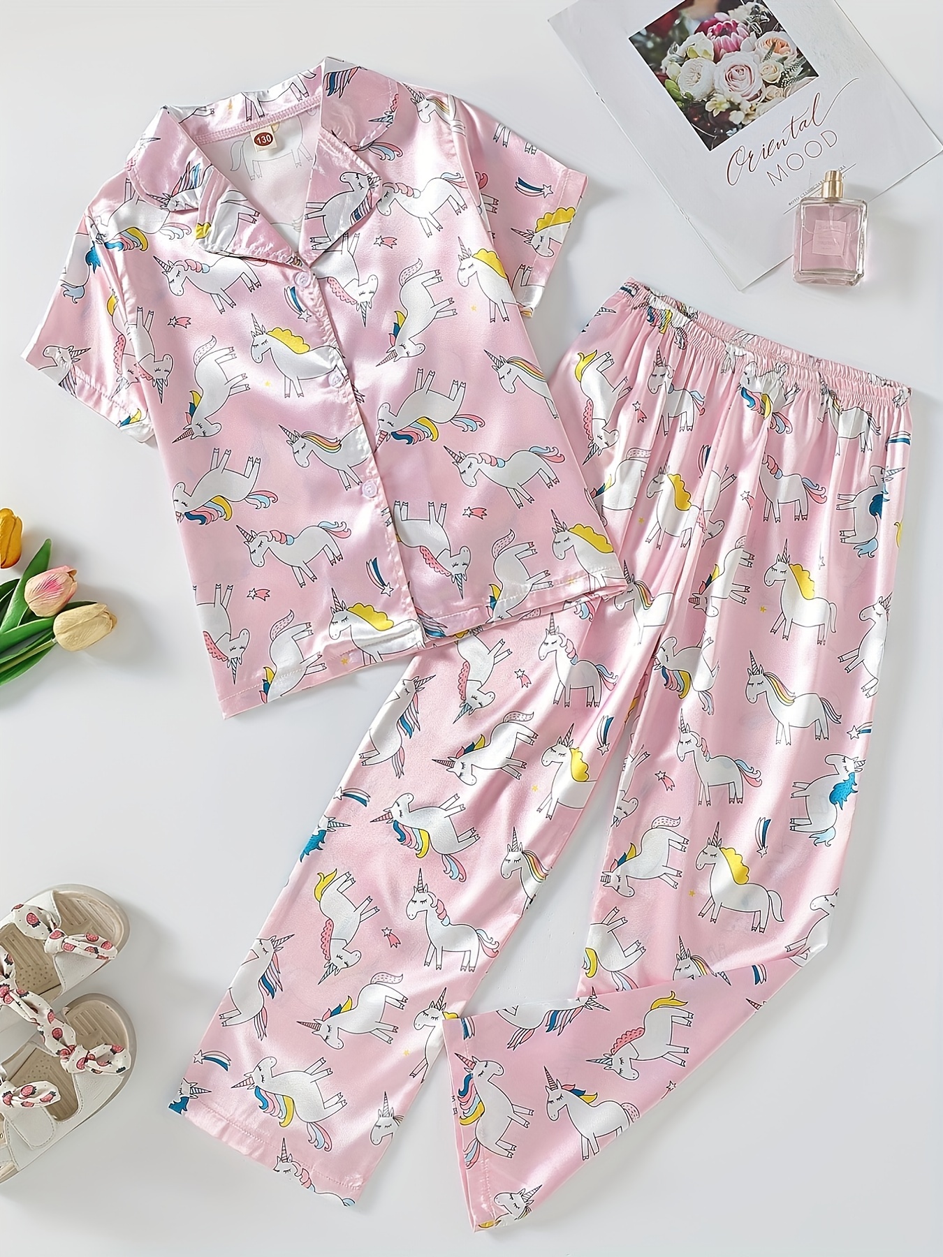 Little Me Baby Girls 12-24 Months Solid Unicorn Sleep T-Shirt & Unicorn-Printed  Sleep T-Shirt & Unicorn-Printed Pajama Pant Set
