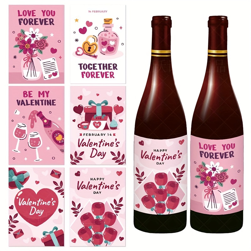 Étiquettes de vin personnalisées, autocollants pour la saint-valentin, pour  bouteille de vin, pour fête d