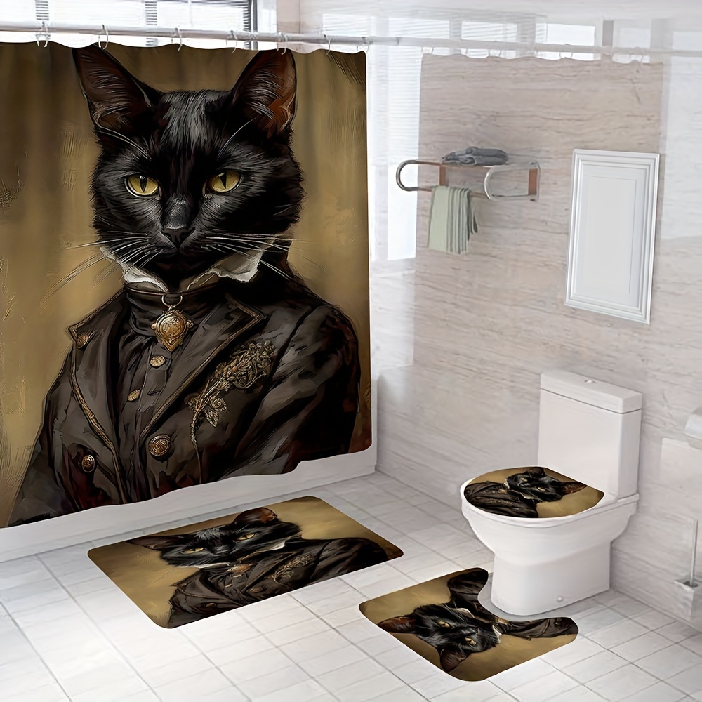 Cat Shower Curtain - Temu