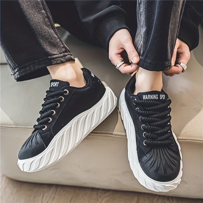 Men's Skate Shoes With Good Grip, Breathable Lace-up Sneakers, Men's  Footwear