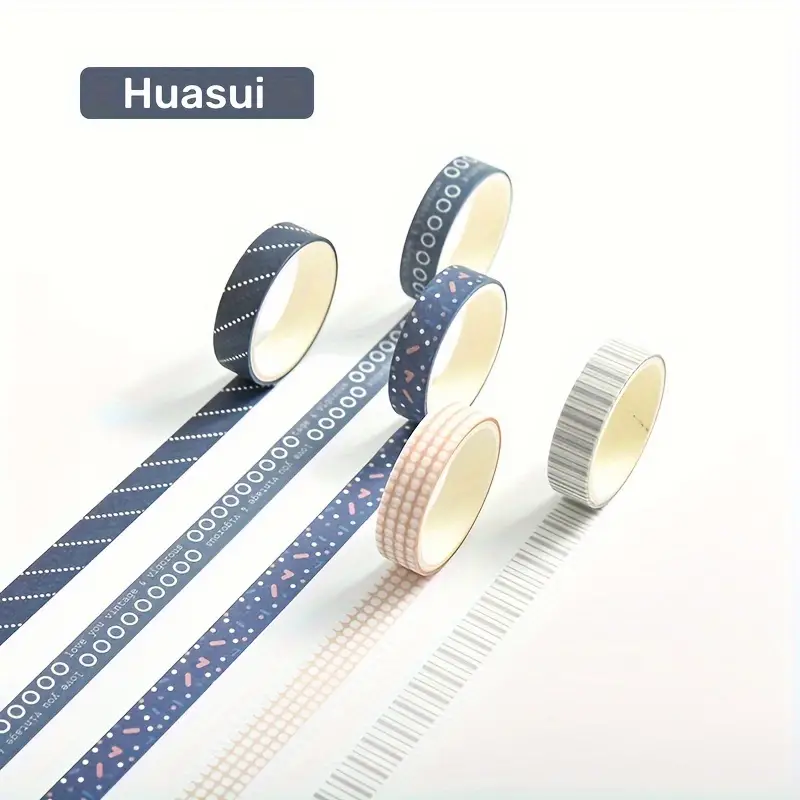 Washi Tape Set Blue Series Decorative Scrapbook Tape Wide - Temu