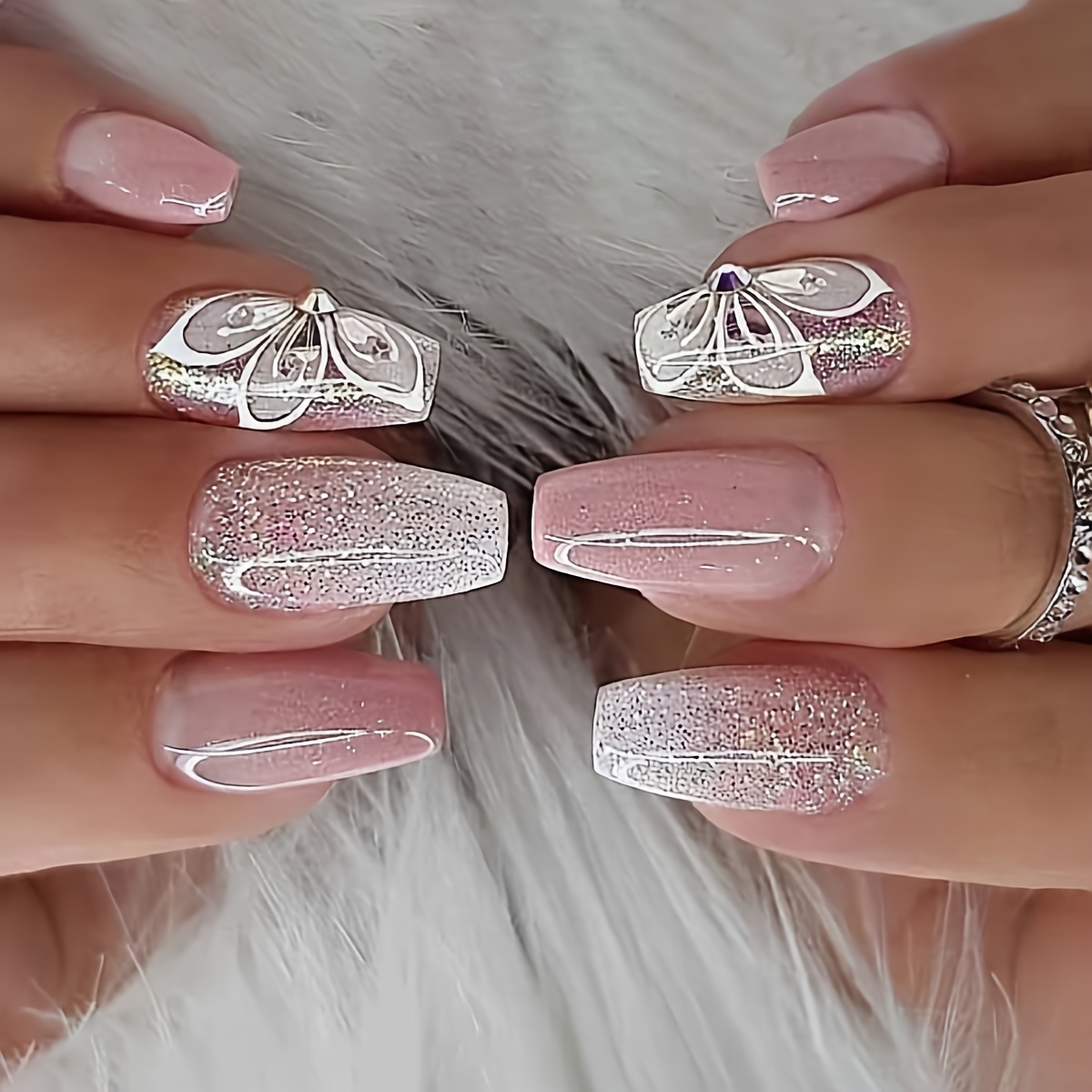 Nude Coffin Nails - Temu