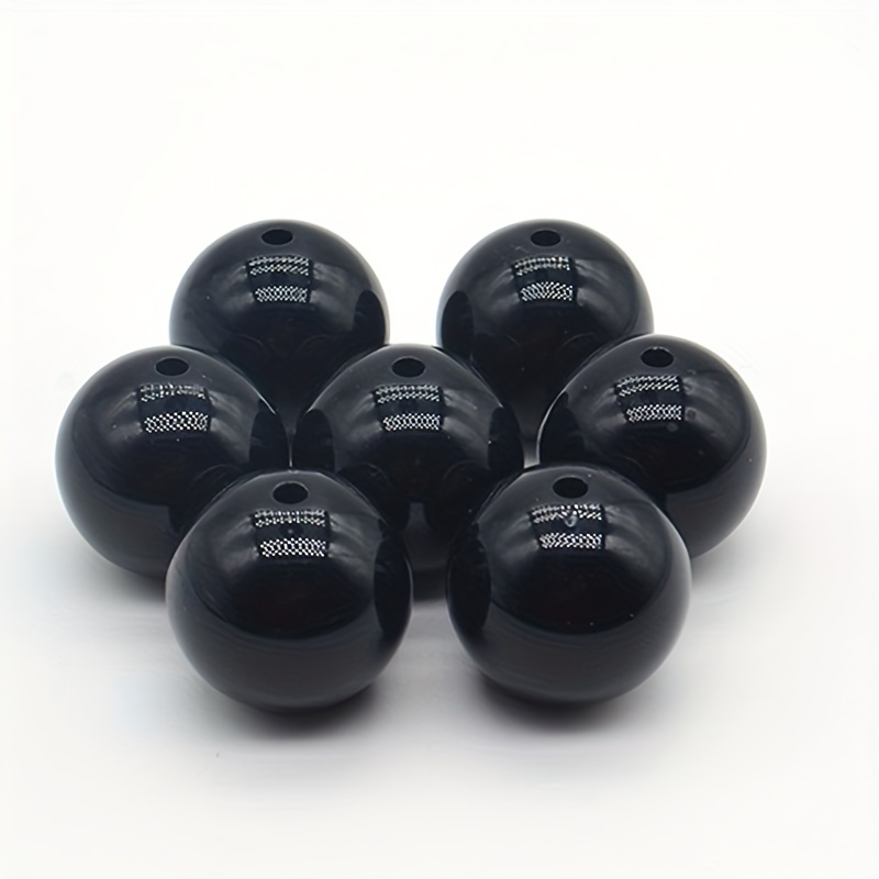 About 4mm Black Round Loose Beads Solid Color Energy With - Temu