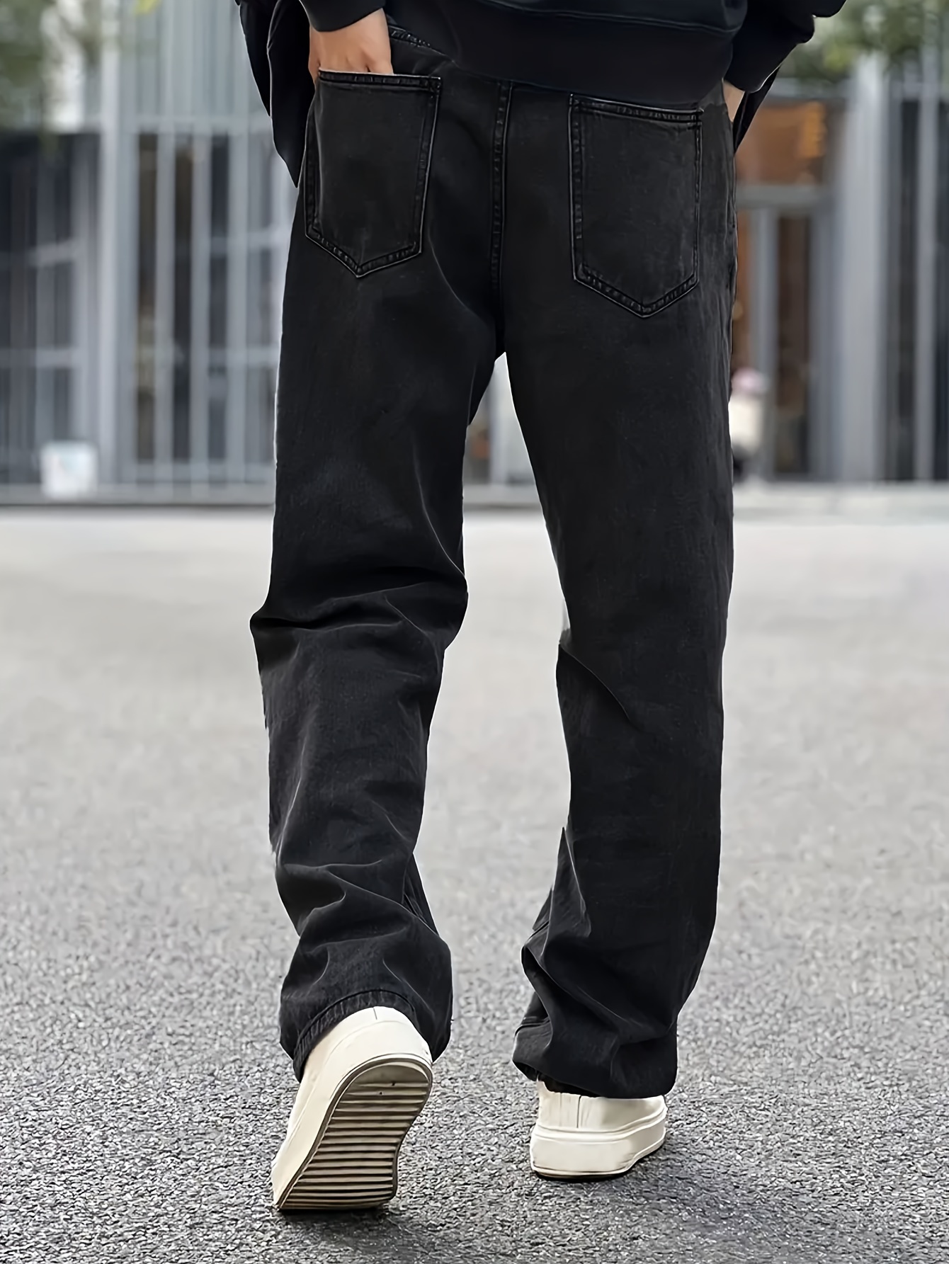Men's Loose Fit Baggy Jeans Casual Street Style Comfy Denim - Temu