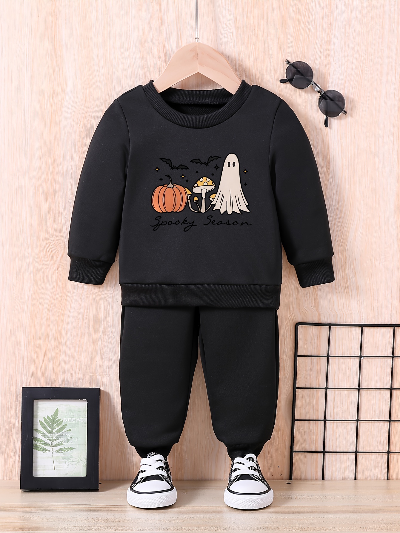Baby Halloween Outfits Long Sleeve Pumpkin Ghost Print - Temu