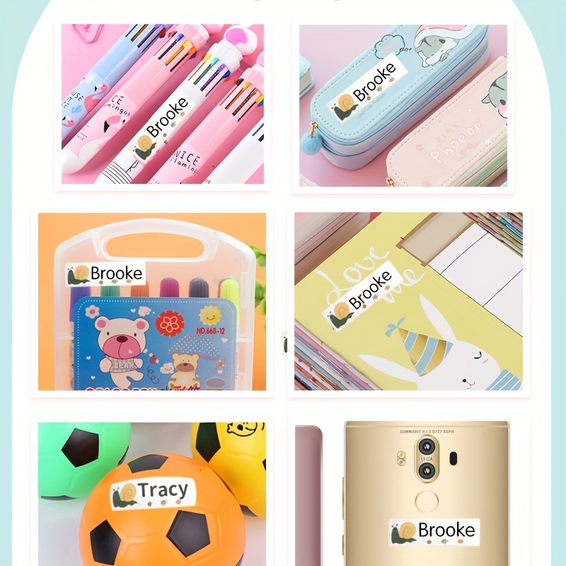 Pegatina lavable de dibujos animados, pegatinas personalizadas con nombre,  etiqueta impermeable antidesgarro, etiqueta personalizada para álbum de  recortes, papelería escolar - AliExpress