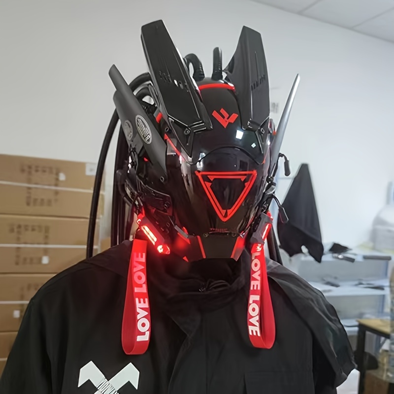 Maschera Cyberpunk Led Maschera Luminosa Treccia Parrucca Maschera Trucco  Festival Musicale Halloween Decorazione Feste Maschera Costume Accessori  Apparecchiature Fantascienza, Alta Qualità E Conveniente