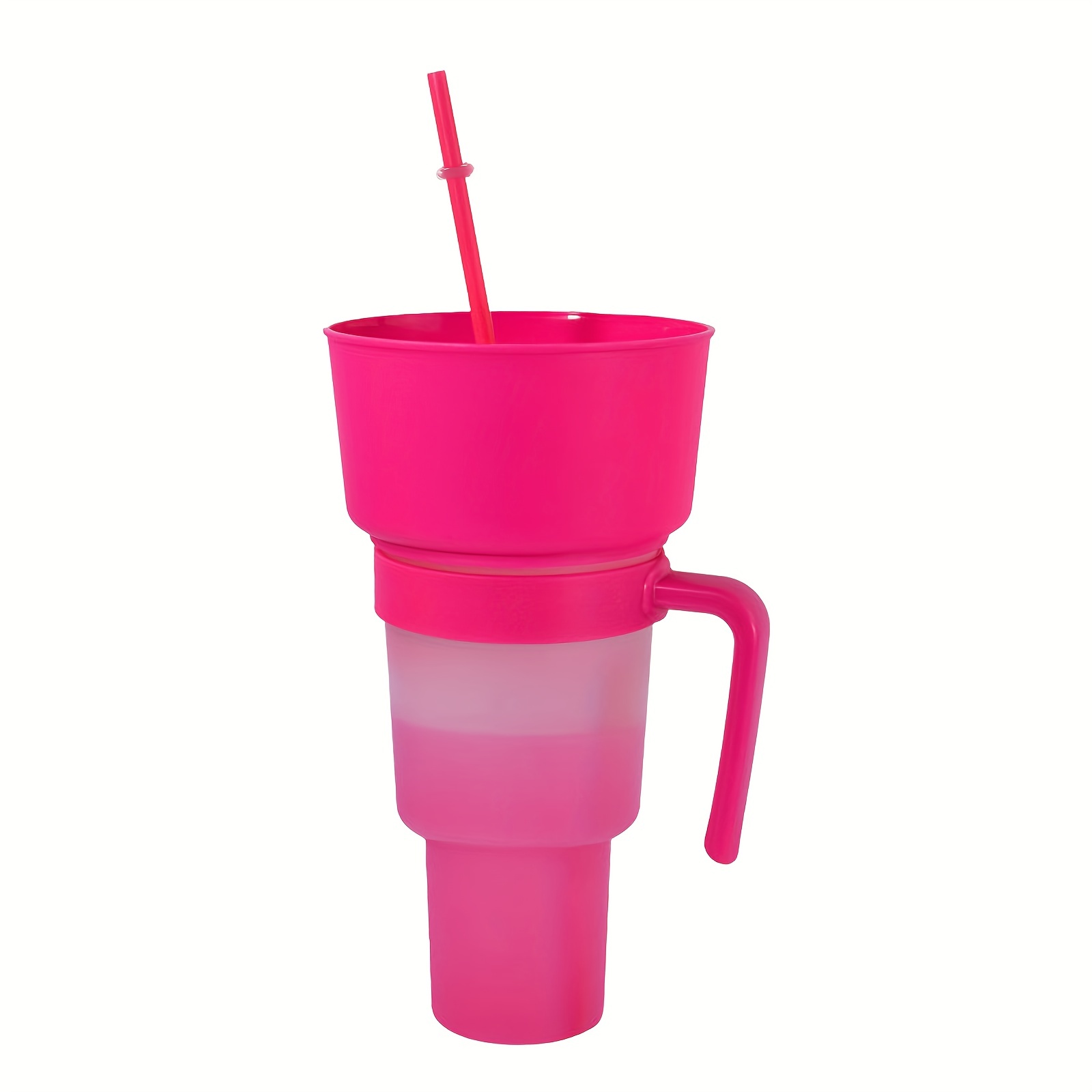 2 IN 1 TRAVEL SNACK DRINK CUP BOTTLE CONTAINER LID WITH STRAW 3D