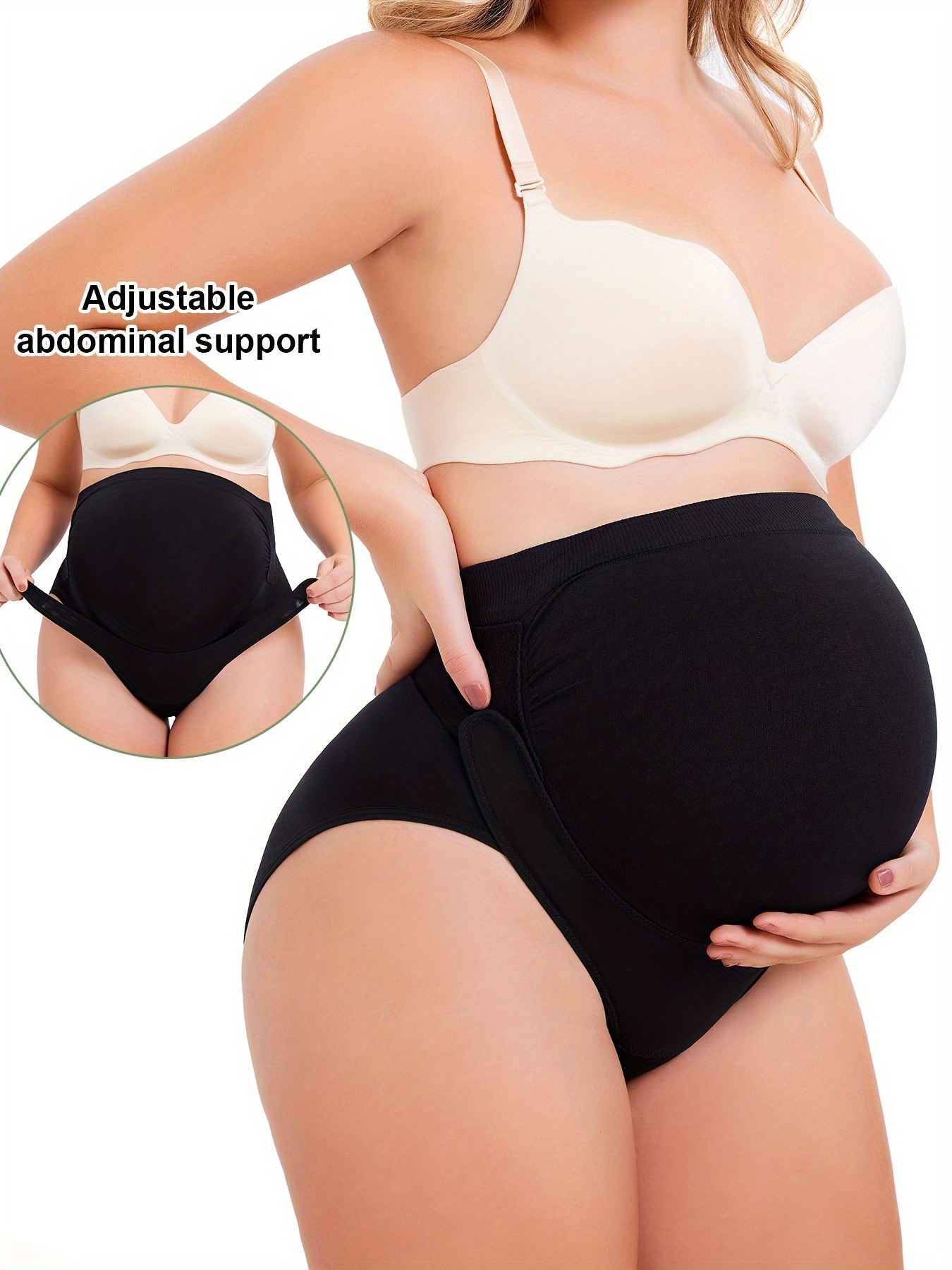 Women's Maternity Solid Boxer Briefs Medium Stretchy Comfy Belly Support  Underwear, Pregnant Women's Clothing