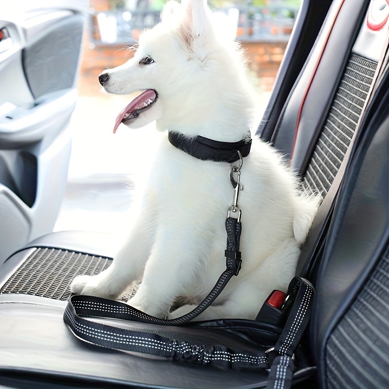 Adjustable Pet Car Seat Belt Dog Safety Rope With Hook For - Temu