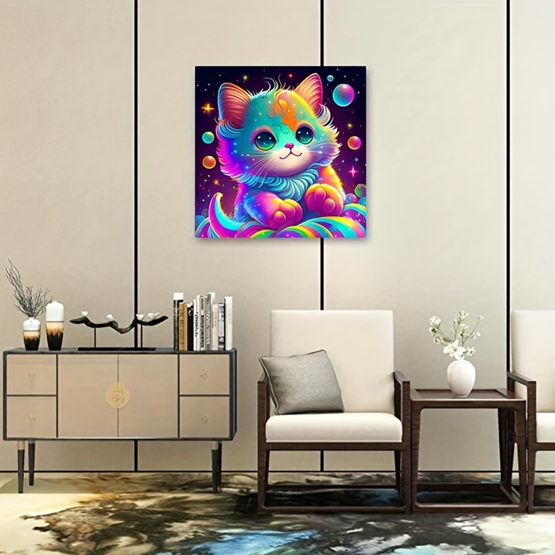 Colorful Cat Diamond Painting Kit - Ideal for Beginners