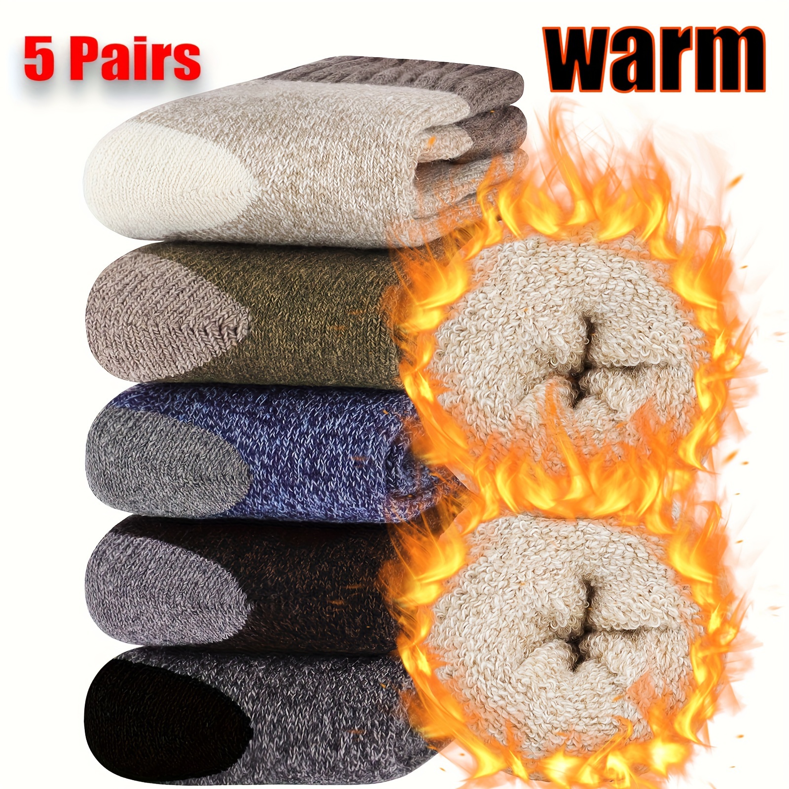 Calcetines de lana gruesa para hombre Calcetines térmicos cálidos
