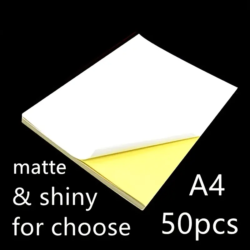 50 Sheets A4 Self-Adhesive Sticker Labels - Perfect for Inkjet Printers -  Choose from Matte or Shiny!