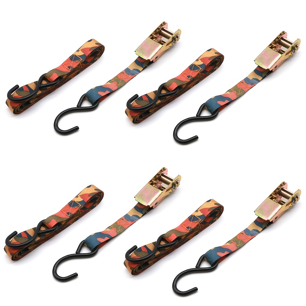 1x9' Camouflage Cam Buckle Strap Tie Down S Hooks