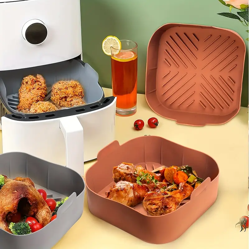 Silicone Air Fryer Liner, Suitable For 4 To 7 Qt Reusable Air Fryer, Heat  Resistant Easy Clean Air Fryer Silicone Pot, Suitable For Air Fryer  Accessories - Temu
