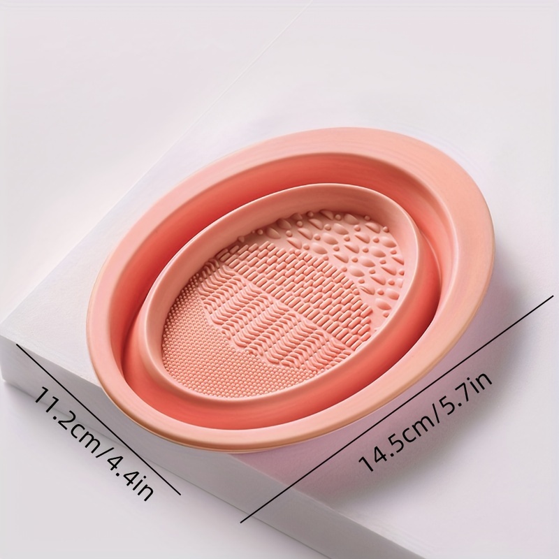 Portable Silicone Makeup Brush Cleaning Mat Easy To Clean - Temu