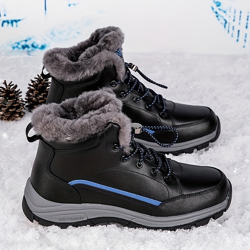 Botas de nieve para hombre con forro de piel sintética para invierno, gris,  6 US : : Ropa, Zapatos y Accesorios