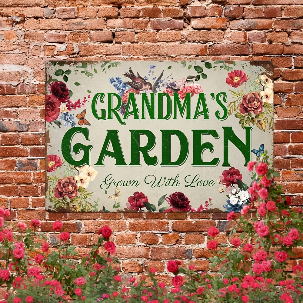 Cartello in metallo Il Giardino della Mamma/Nonna Personalizzato - Mondo  Regalo