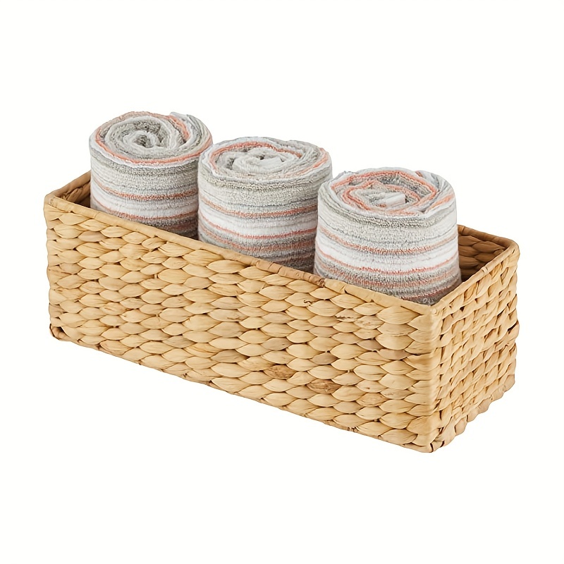 2 Pack Toilet Tank Baskets Bathroom Baskets for Organizing, HBlife Toilet  Paper Storage Basket, Wicker Baskets for Storage Decorative Baskets Set for