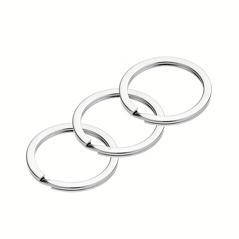 DIY Stainless Steel Key Ring Metal Keychain Rings Split Keyrings Flat Ring Metal Split Ring for Home Car Office Keys Attachment,Bag Accessories,Temu