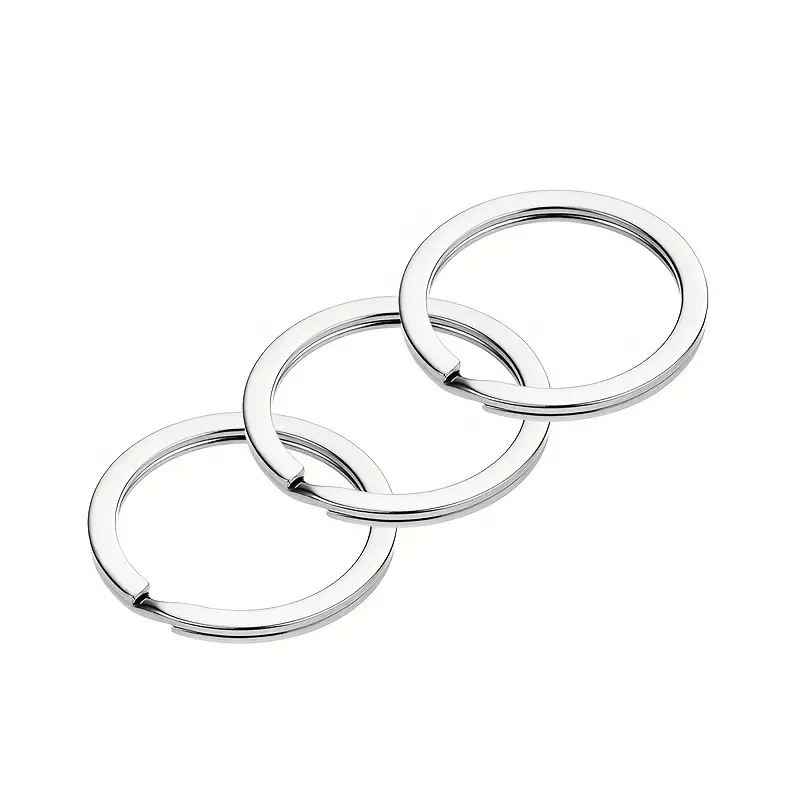 DIY Stainless Steel Key Ring Metal Keychain Rings Split Keyrings Flat Ring Metal Split Ring for Home Car Office Keys Attachment,Bag Accessories,Temu