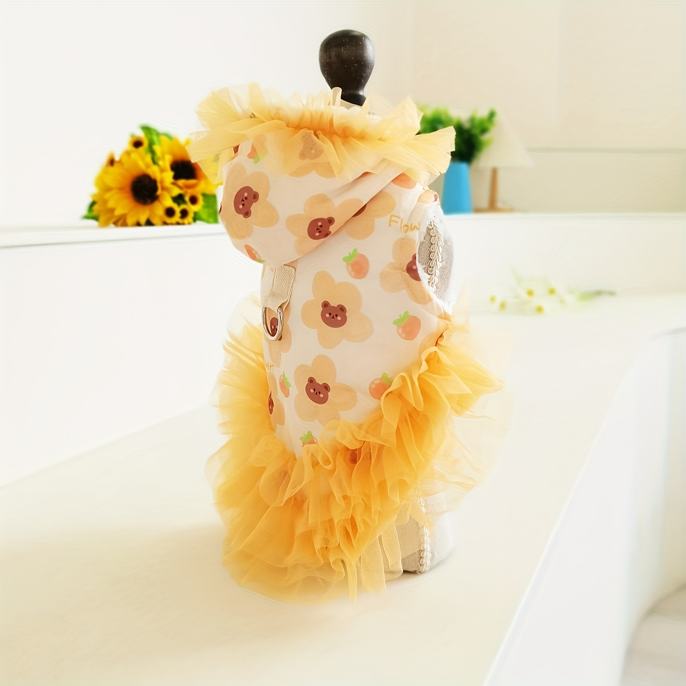 Dog dress tutu /clothes female (yellow)